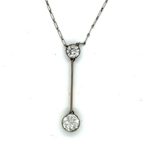 Victorian 18K & Platinum Diamond Necklace