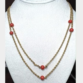 1960's 18K Italian Coral Necklace