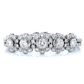 Art Deco Platinum 9.75 Ct. Diamond Bracelet