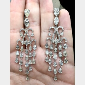 Platinum 19.80 Ct. Diamond Chandelier Earrings