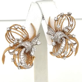 18K Yellow Gold 3.70 Ct. Diamond Earrings