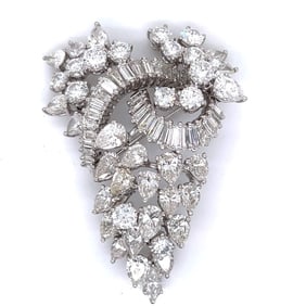 1950’s Platinum 19.00 Ct. Diamond Brooch