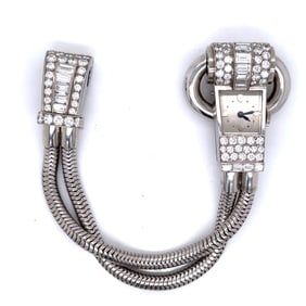 UDALL & BALLOU French Art Deco Platinum Diamond Watch/Bracelet