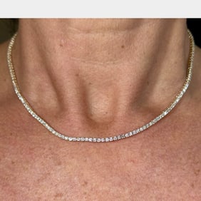 14K Yellow Gold 5.80 Ct. Diamond Tennis Necklace