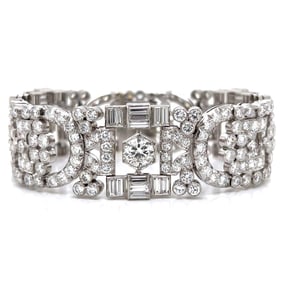 Art Deco Platinum 26.00 Ct. Diamond Bracelet