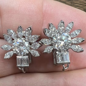 Platinum 4.80 Ct. Diamond Earrings