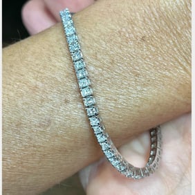 14K White Gold 6.50 Ct. Diamond Tennis Bracelet