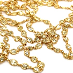18K Yellow Gold 42.50 Ct. Fancy Yellow Diamond by the Yard Necklace