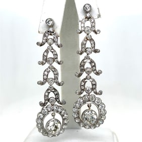 Art Deco Platinum 11.00 Ct. Diamond Earrings