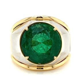 1960's 18K Yellow and White Gold Emerald Ring