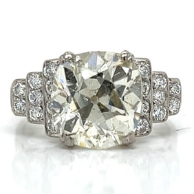 Art Deco Platinum 4.68 Ct. Diamond Ring
