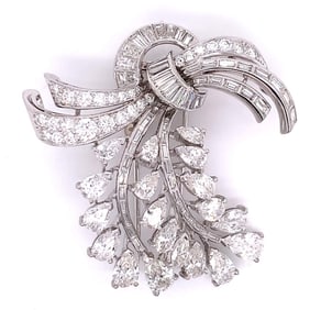 Art Deco 12.40 Ct. Diamond Brooch