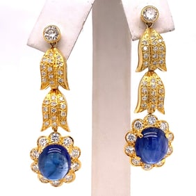 Diamond and Sapphire Chandelier Earrings