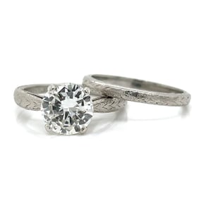 Platinum GIA Certified 1.95 Ct. Diamond Ring Set
