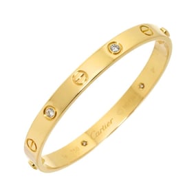 Cartier Love Bracelet, 4-Piece Half Diamond Bracelet in 15K Yellow Gold (750)