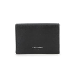 Yves Saint Laurent Saint Laurent Paris Card Case/Card Holder, Black Leather, 469338