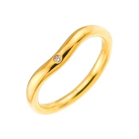 Tiffany & Co. Curved Band Ring, size 8, with one diamond, in 18K yellow gold (750).
