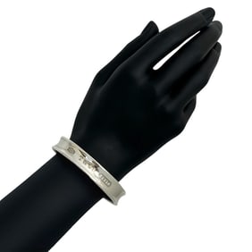 TIFFANY & Co. 1837 Narrow Bangle Logo Engraved Sterling Silver Bracelet 107-8