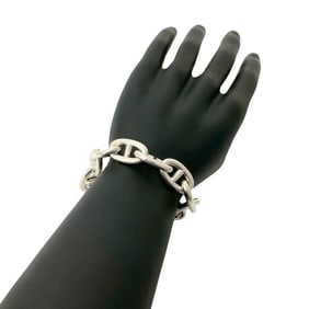 HERMES Chaine d'Ancre TGM 12-link Sterling Silver 925 Chain Bracelet/Bangle, Silver, 39812
