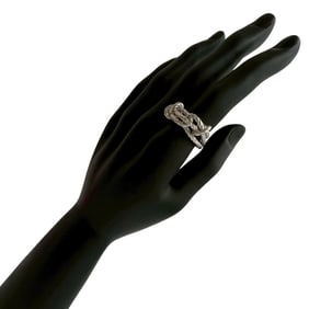 HERMES Cortage Rope Ring 64, Metal, Size 23, Men's, Silver, 82262