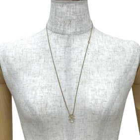 CHANEL Coco Mark Motif GP Chain Necklace Pendant Choker Gold 72508