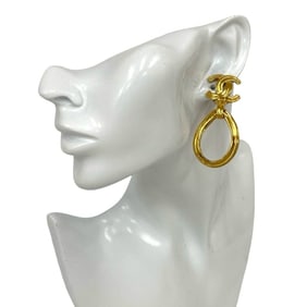 CHANEL Vintage Coco Mark Motif Earrings and Ear Cuffs, Gold, 59318