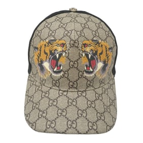 Gucci Tiger Print GG Supreme Baseball Cap, Women's/Men's, 426887, Nylon, Beige