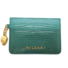 Bvlgari Serpenti Women's Card Case in Green Leather
