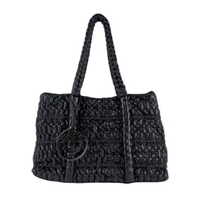 CHANEL Shoulder Bag, Leather, Black, Women's, Z7074