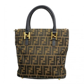 Fendi Zucca Nylon Canvas Handbag Brown Women's P1438140