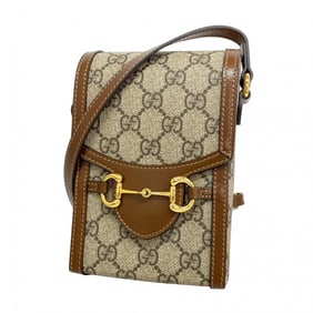 Gucci GG Supreme Horsebit Shoulder Bag 625615 Brown Women's P1448930