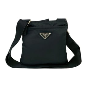 PRADA Prada Triangle Logo Plate Hardware Tessuto Nylon Mini Shoulder Bag/Pochette/Sacoche Black