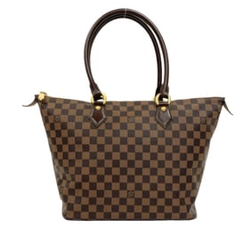 LOUIS VUITTON Saleya MM Damier Leather Handbag, Mini Tote Bag, Business Brown, 21296