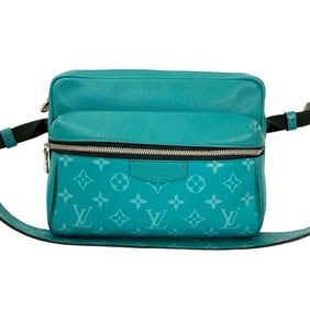 LOUIS VUITTON Outdoor Messenger PM Monogram Taiga Rama Leather Shoulder Bag, Green, 35315