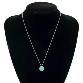 TIFFANY & Co. Tiffany Double Heart Tag Motif Necklace with Diamonds and Sterling Silver Chain