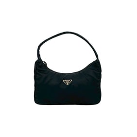 PRADA Prada Triangle Logo Silver Hardware Plate Tessuto Nylon Mini Handbag Pouch/Accessory Case