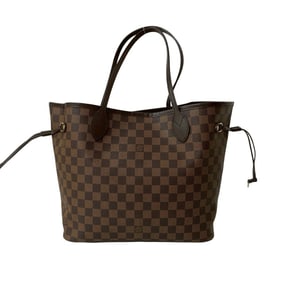 LOUIS VUITTON Damier Neverfull MM Leather Tote Bag, Handbag, Business Brown, 22815