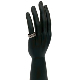 GUCCI Interlocking G Flower Logo Motif Silver 925 Ring, Size 18, 12535