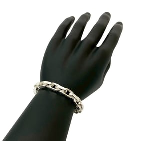 TIFFANY & Co. Tiffany Makers Wide Narrow Chain Logo Engraved Sterling Silver and 18K Gold