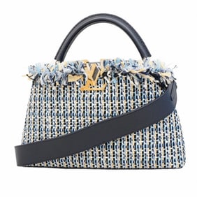 Louis Vuitton Taurillon Capucines MM Handbag M22220 Navy 2-Way Bag for Women P1275617