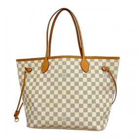 Louis Vuitton Damier Azur Neverfull MM Tote Bag N51107 White Women's