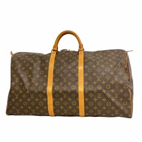 Louis Vuitton Monogram Keepall 60 Boston Bag M41422 Brown Men's and Women's