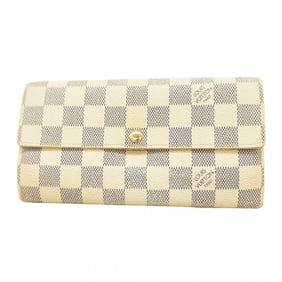 Louis Vuitton Damier Azur Portefeuille Sarah Long Wallet N61735 White Women's