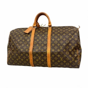 Louis Vuitton Monogram Keepall 55 Boston Bag M41424 Brown Men's/Women's P1442154