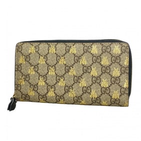 Gucci GG Supreme Bee Long Wallet 410102 Brown Black Women's P1433555