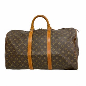 Louis Vuitton Monogram Keepall 50 Boston Bag M41426 Brown Men's and Women's