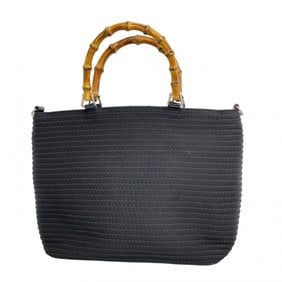 Gucci Bamboo Handbag 000 1998 0540 Nylon Black Women's P1438132