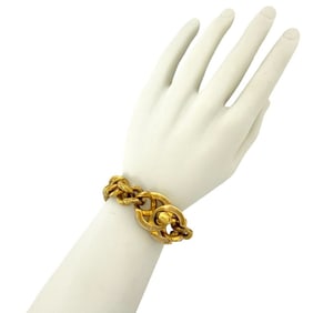 CHANEL Vintage Coco Mark Chain Bracelet/Bangle for Women, Gold, 14540