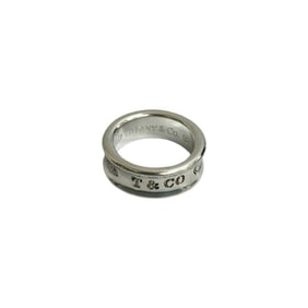 TIFFANY & Co. 1837 Narrow Ring, Logo Engraved, Sterling Silver, Size 9, Women's, 93837