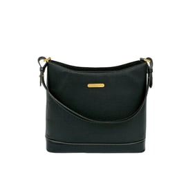 BURBERRY Nova Check pattern logo hardware leather semi-shoulder bag tote black 58059